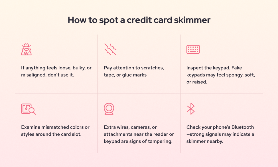 How to spot a credit card skimmer